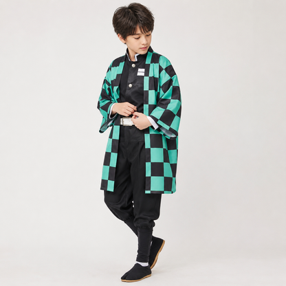 Kids' Anime-Inspired Halloween Costume with Stylish Haori Jacket