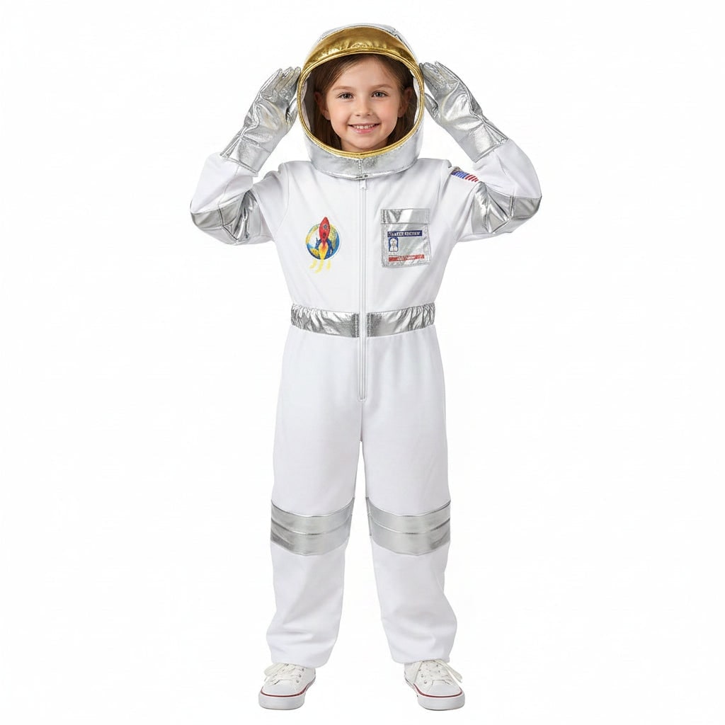 Space Adventurer Costume Set with Helmet and Gloves for Kids