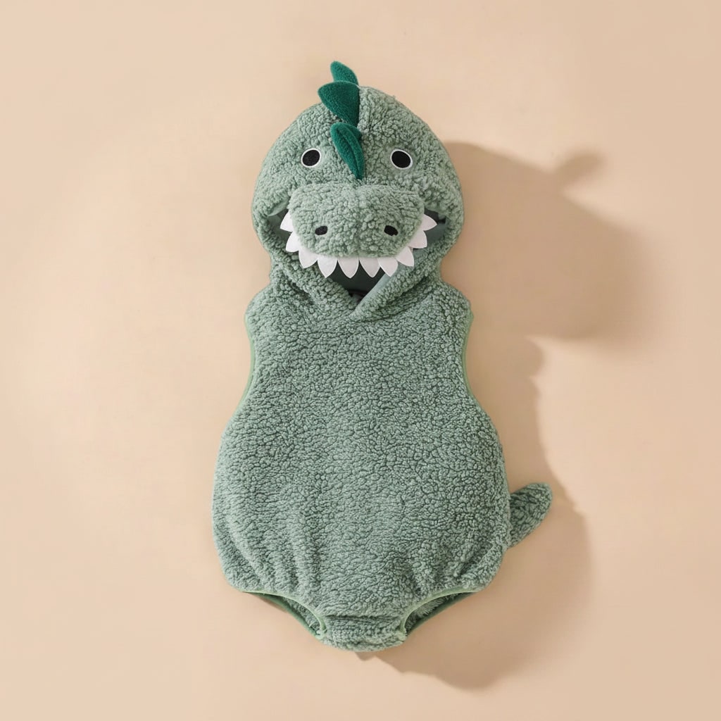Adorable Toddler Dino Costume with Spikes and Tail for Halloween