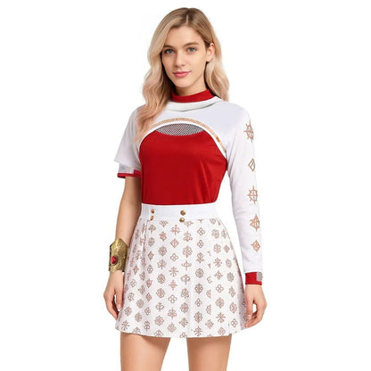 Children's Anime-Inspired Costume with High-Neck Top and Skirt
