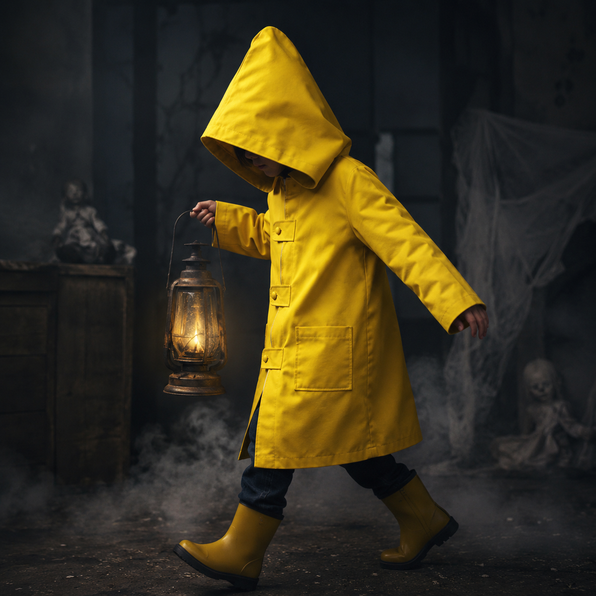 Bright Yellow Rain Jacket Costume for Kids - Perfect for Halloween
