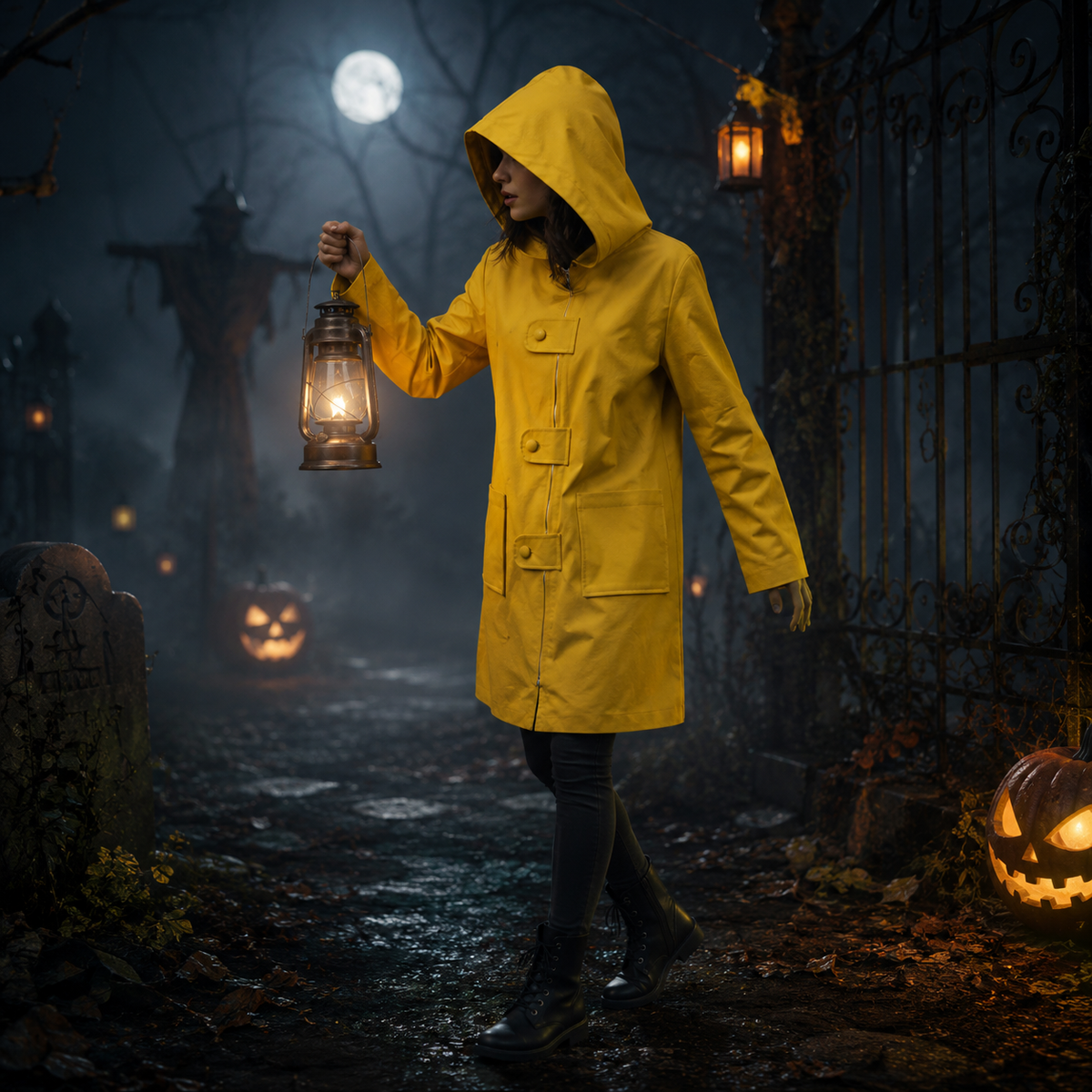 Bright Yellow Rain Jacket Costume for Kids - Perfect for Halloween