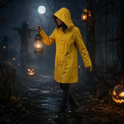Bright Yellow Rain Jacket Costume for Kids - Perfect for Halloween