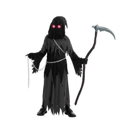 Spectral Scythe Costume Set for Kids with Luminous Eyes