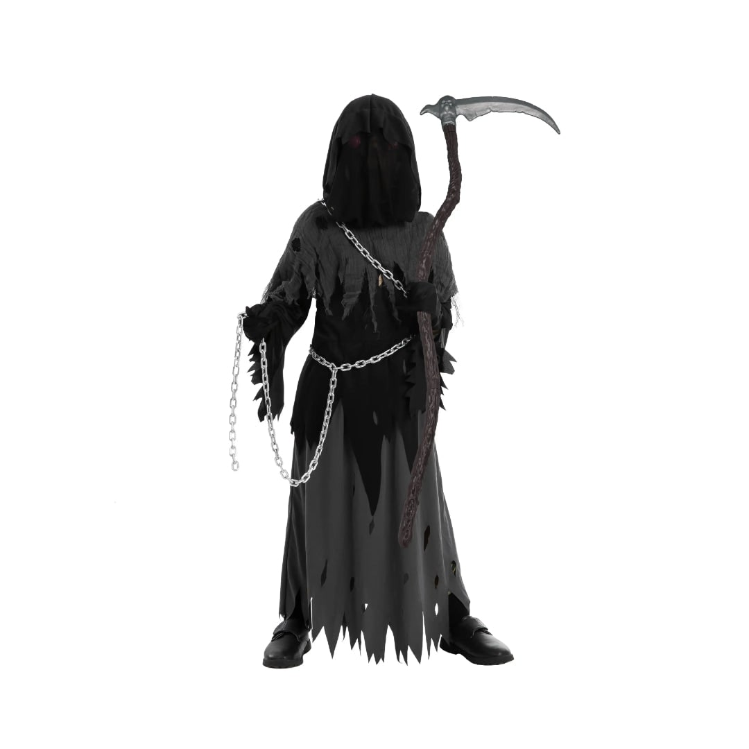 Spectral Scythe Costume Set for Kids with Luminous Eyes