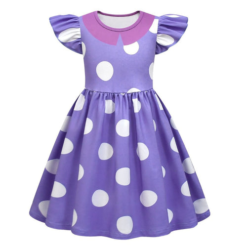 Whimsical Purple Dot Dress for Kids' Halloween Fun