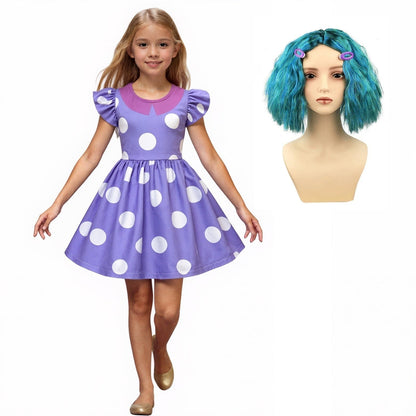 Charming Polka Dot Dress for Kids' Halloween Fun