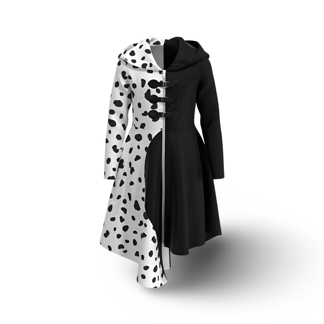 Daring Dalmatian-Inspired Costume Dress for Kids' Halloween Fun