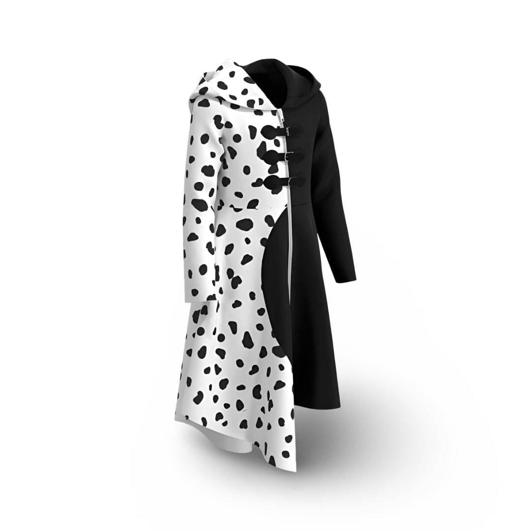 Daring Dalmatian-Inspired Costume Dress for Kids' Halloween Fun