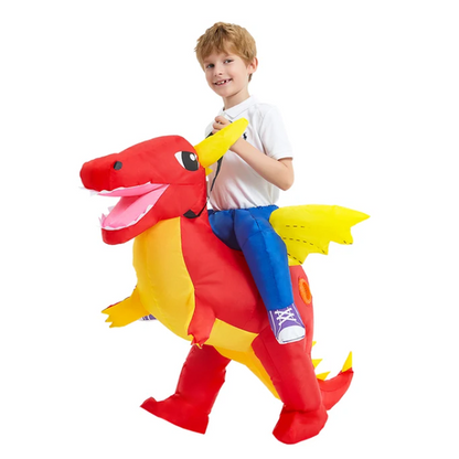 Dino Dash Inflatable Costume with Fan – Ride-On Fun for Kids