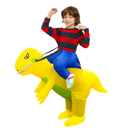 Dino Dash Inflatable Costume with Fan – Ride-On Fun for Kids