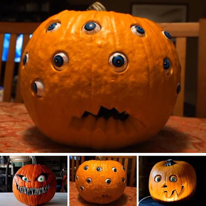 Animated Spooky Pumpkin with Lifelike Moving Eyes for Halloween Fun