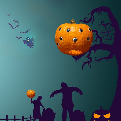 Animated Spooky Pumpkin with Lifelike Moving Eyes for Halloween Fun