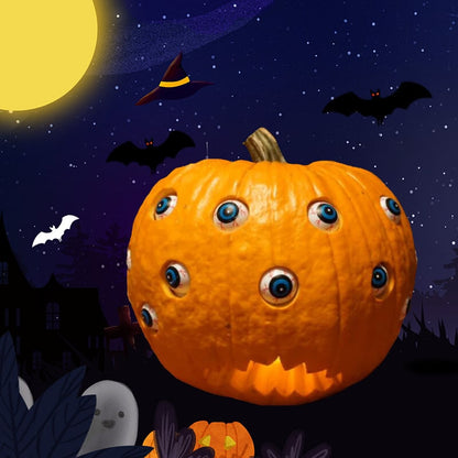 Animated Spooky Pumpkin with Lifelike Moving Eyes for Halloween Fun