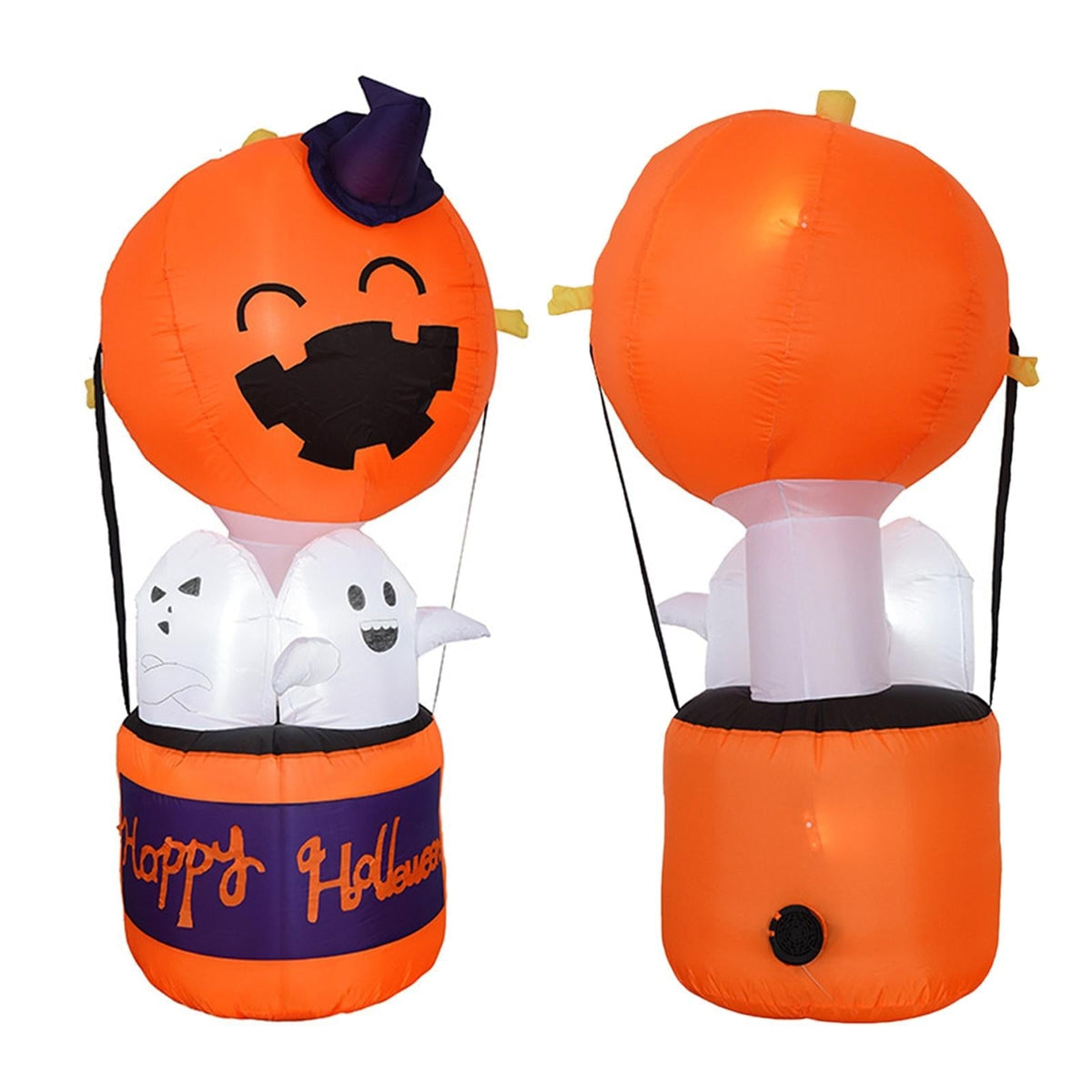 Giant Pumpkin Air Balloon Halloween Inflatable with Ghosts & Lights