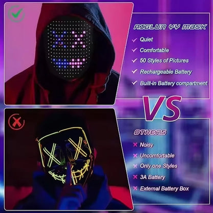 Interactive Gesture-Controlled LED Mask for Halloween Fun