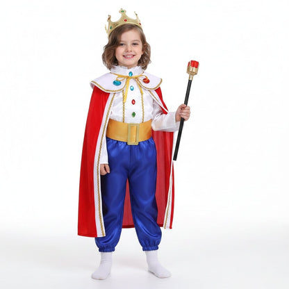 Majestic Prince Dress-Up Ensemble for Kids with Crown and Cape