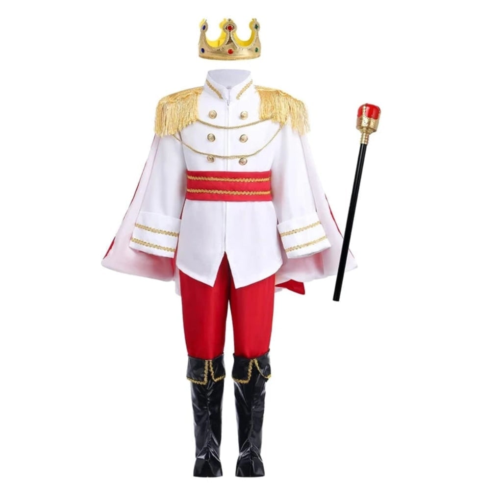 Majestic Prince Dress-Up Ensemble for Kids with Crown and Cape