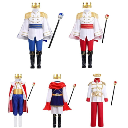 Majestic Prince Dress-Up Ensemble for Kids with Crown and Cape