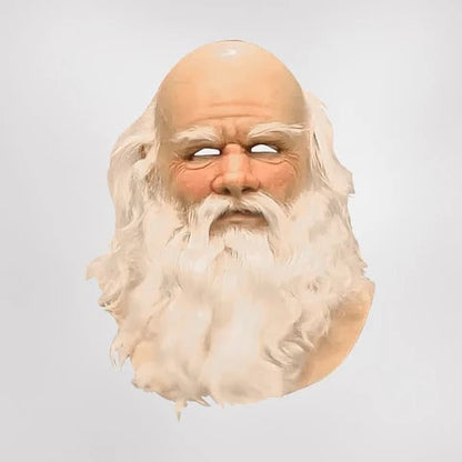Festive Santa Claus Mask with Authentic Beard for Holiday Fun