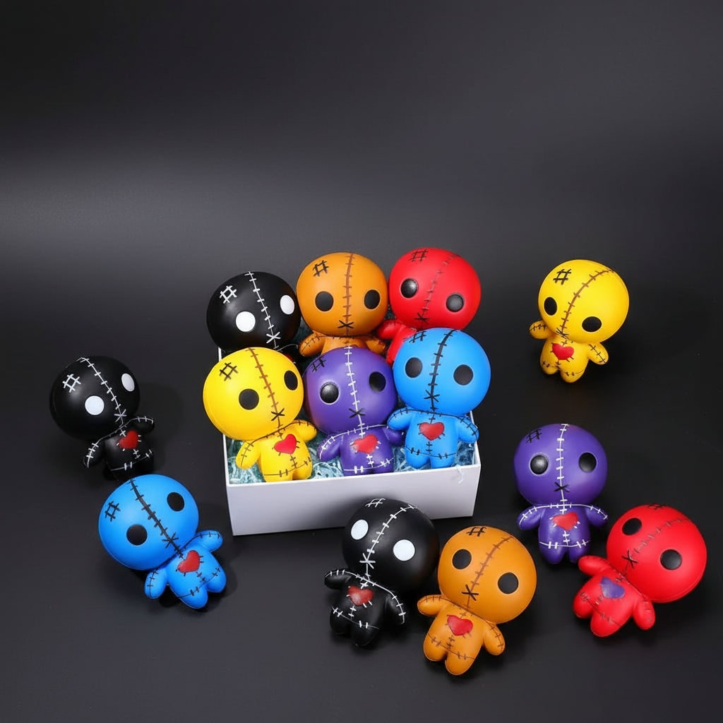 Charming Halloween Squishy Stress Relief Toy with Voodoo Design