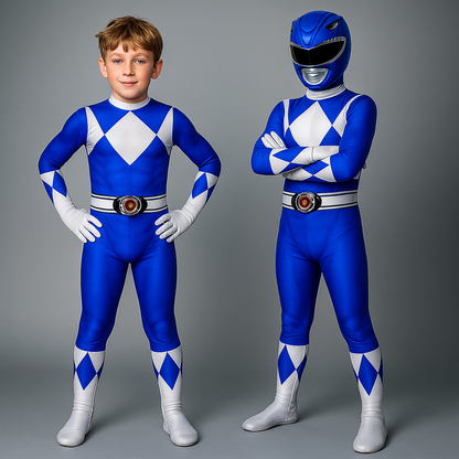 Kids' All-in-One Superhero Black Suit with Mask & Gloves