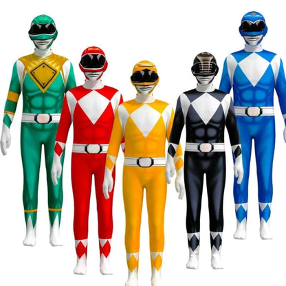 Full-Body Kids' Hero Suit with Muscle Design and Hood