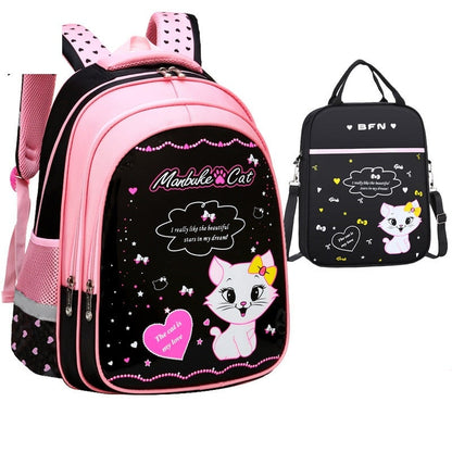 Charming Cat-Themed Backpack Set with Lunch Box & Pencil Case