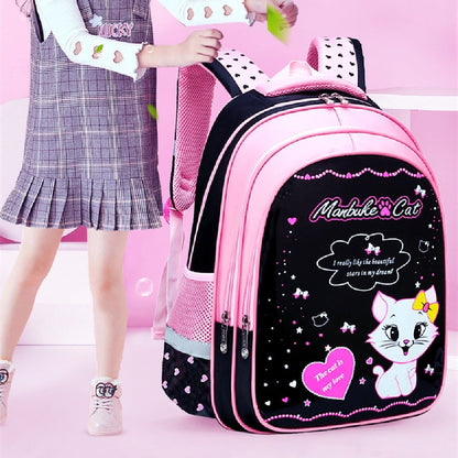 Charming Cat-Themed Backpack Set with Lunch Box & Pencil Case
