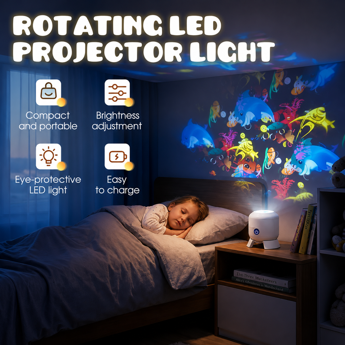 Ocean Wave & Star Light Projector for Kids' Relaxation