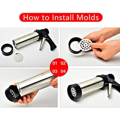 22-Piece Cookie Press and Decorating Set in Stainless Steel