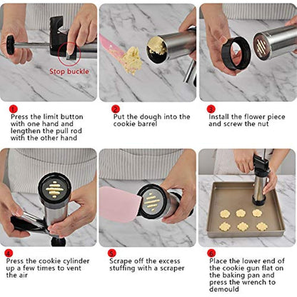 22-Piece Cookie Press and Decorating Set in Stainless Steel