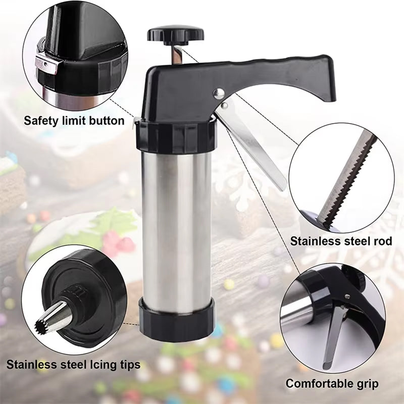 22-Piece Cookie Press and Decorating Set in Stainless Steel