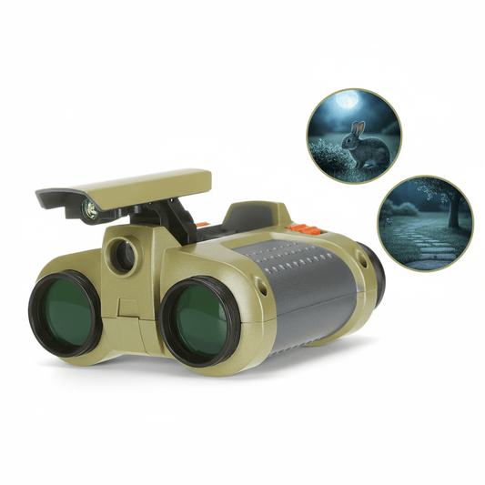 Binoculars for Children with Pop-Up Light, 4x Zoom, Adjustable Eyepieces