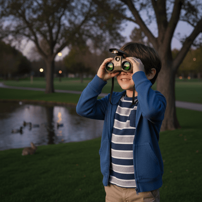 Binoculars for Children with Pop-Up Light, 4x Zoom, Adjustable Eyepieces