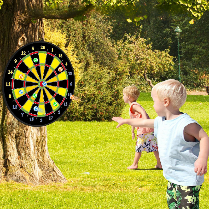Double-Sided Dartboard for Kids – Safe Large Indoor & Outdoor Darts