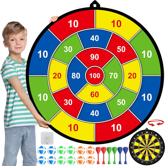 Double-Sided Dartboard for Kids – Safe Large Indoor & Outdoor Darts