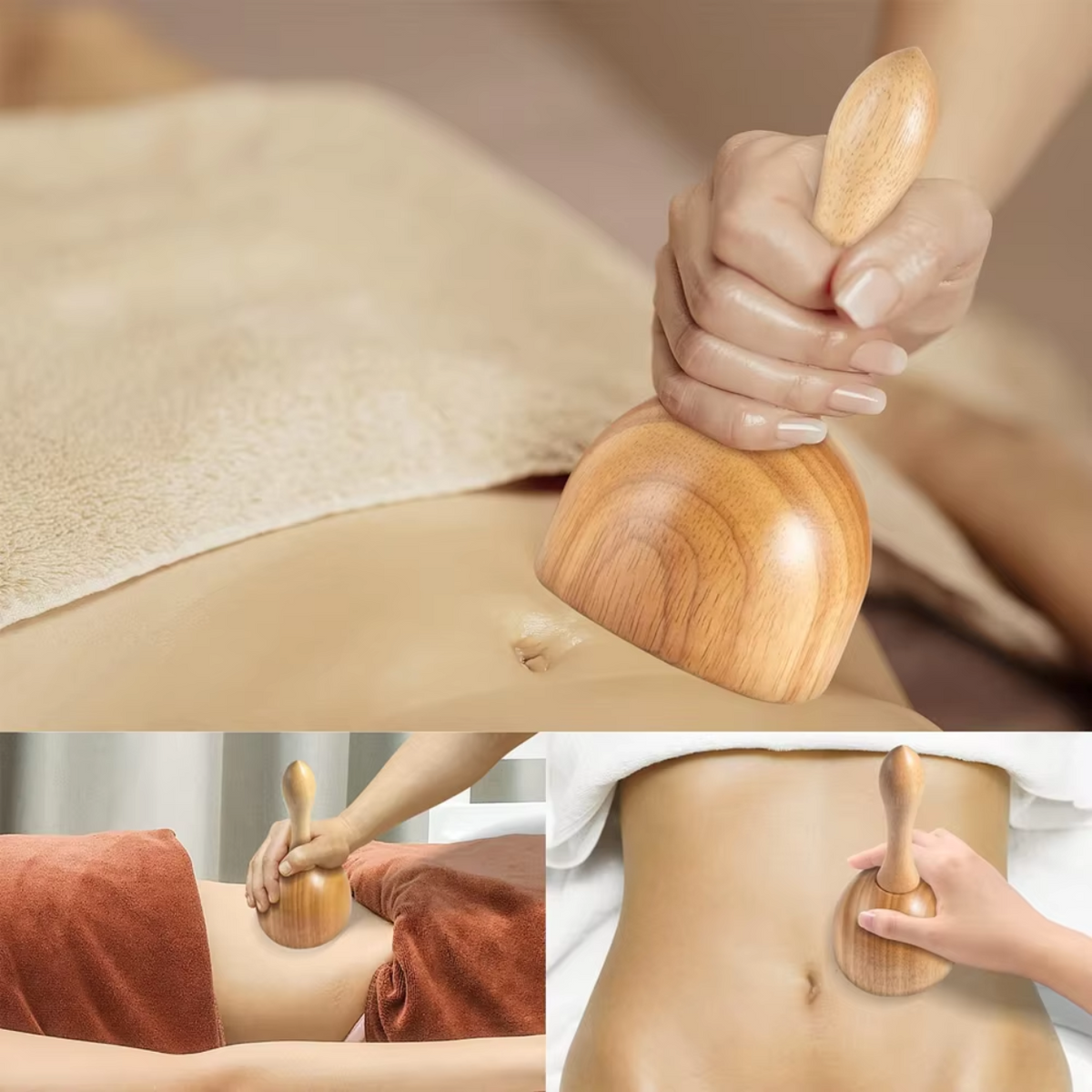 6-Piece Wooden Maderotherapy Set for Stress Relief