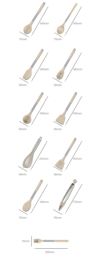 Culinary Craftsmanship – Elegant Utensil Collection with Silicone Tips