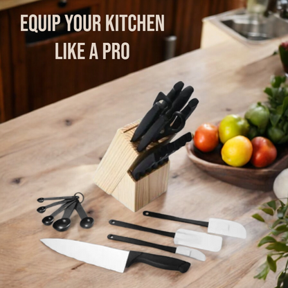 22-Piece Knife Set with Block – High-Quality Kitchen Cutlery
