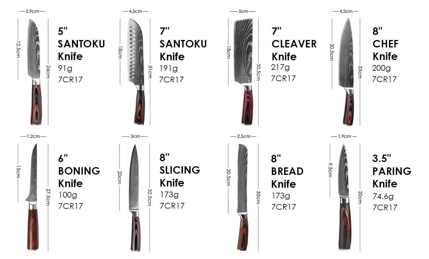 Professional Kitchen Knife Set for Chefs
