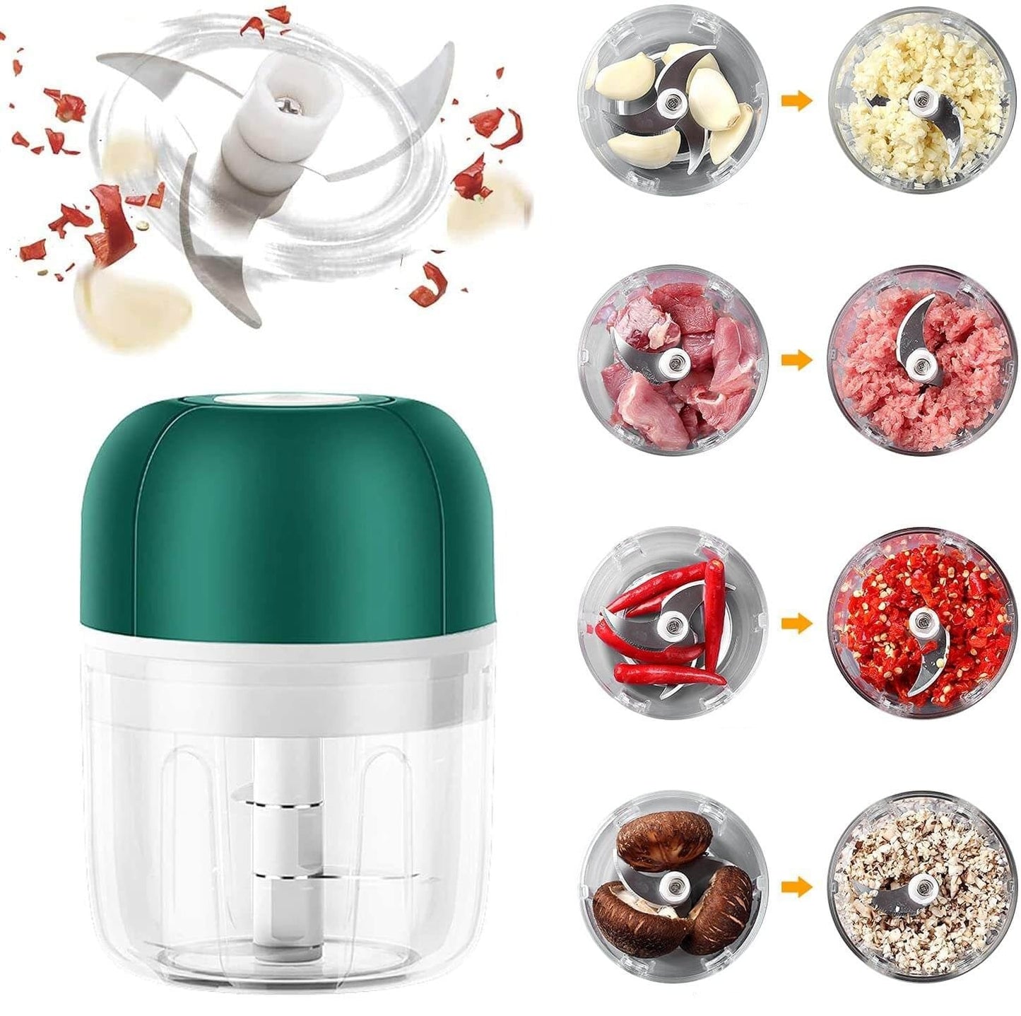 Electric Garlic Press – Compact USB Rechargeable 250ml – ChopEase