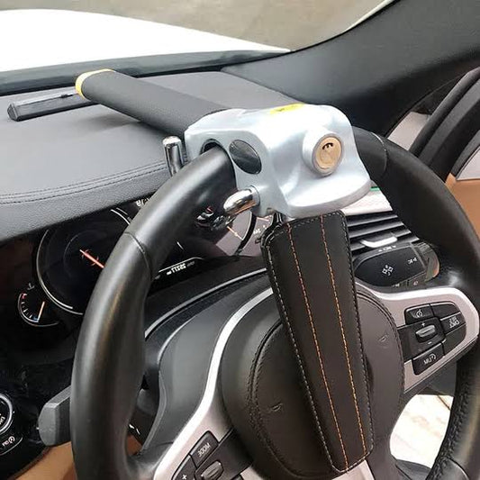Adjustable Steering Wheel Lock with Triple Locking Mechanism for Security