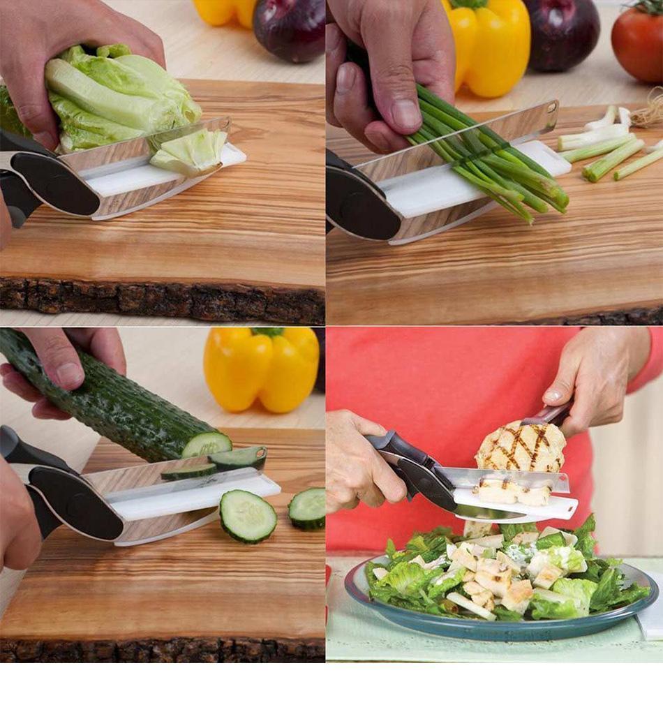 Dual-Function Kitchen Cutter for Slicing and Chopping
