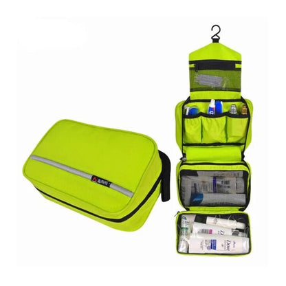 Travel Toiletry Organizer with Hook, Water-Resistant, Foldable, 24x15x10 cm, Oxford Fabric