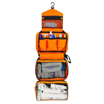 Travel Toiletry Organizer with Hook, Water-Resistant, Foldable, 24x15x10 cm, Oxford Fabric