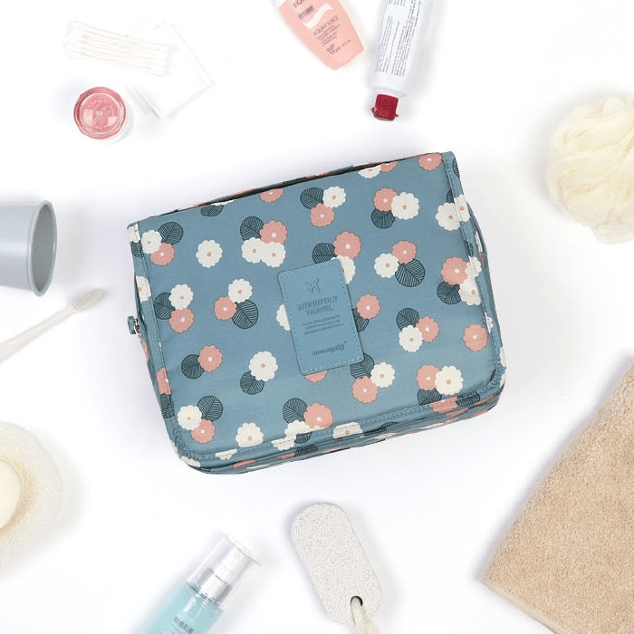 Water-Resistant Travel Organizer Bag with Hook, Foldable, 24x19x8 cm