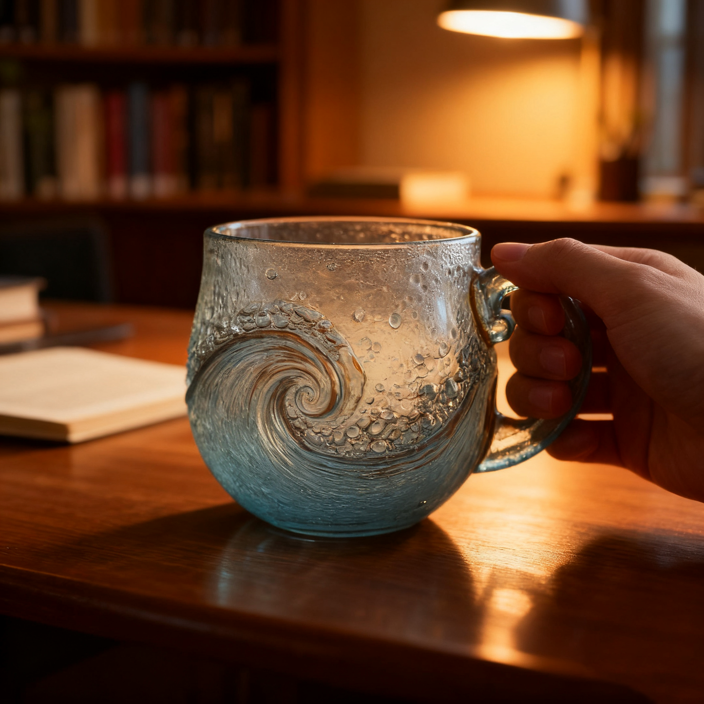 AquaDream – Artisan Glass Coffee Mug