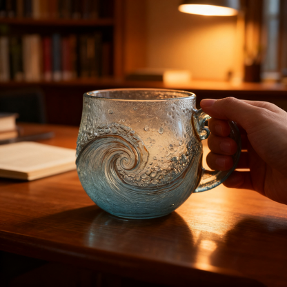 AquaDream – Artisan Glass Coffee Mug