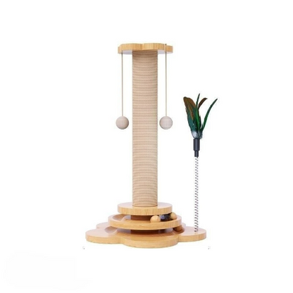 Solid Wood Cat Toy - Petal Design Scratching Board